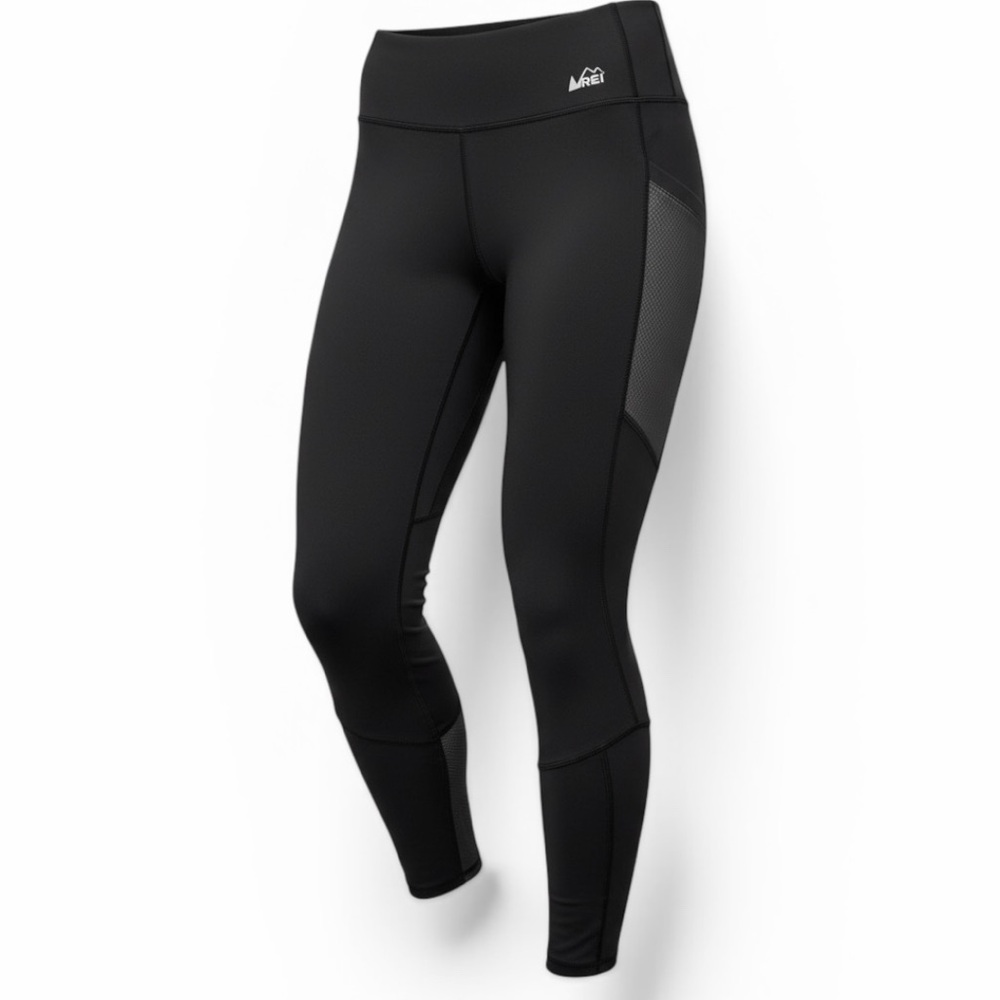 REI Co-op Screeline Performance Leggings Black Mesh Panel Hiking Women’s Small